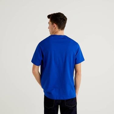  Benetton Erkek Mavi T-Shirt