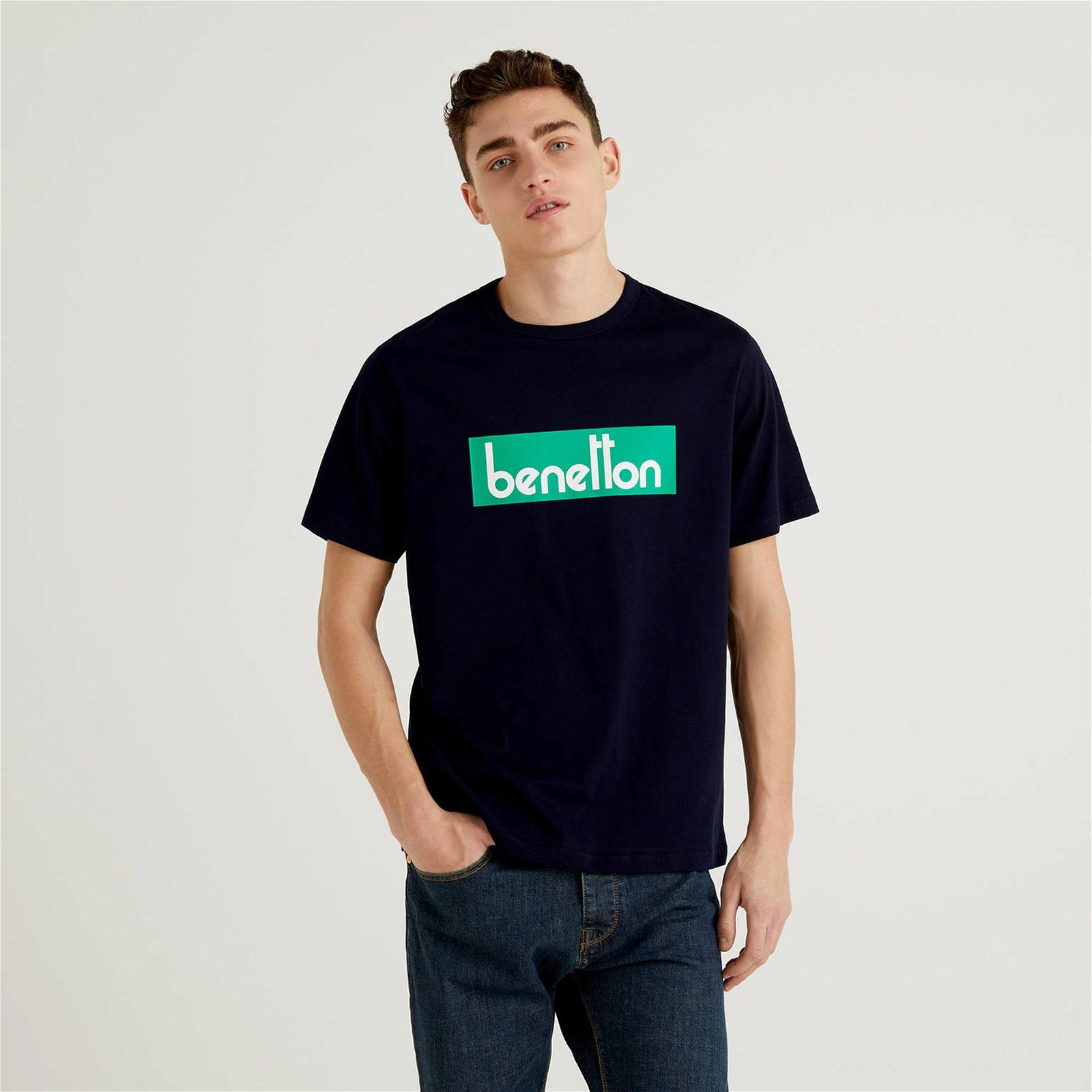 Benetton Erkek Lacivert T-Shirt