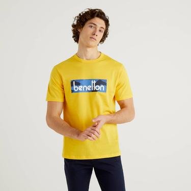  Benetton Erkek Sarı T-Shirt