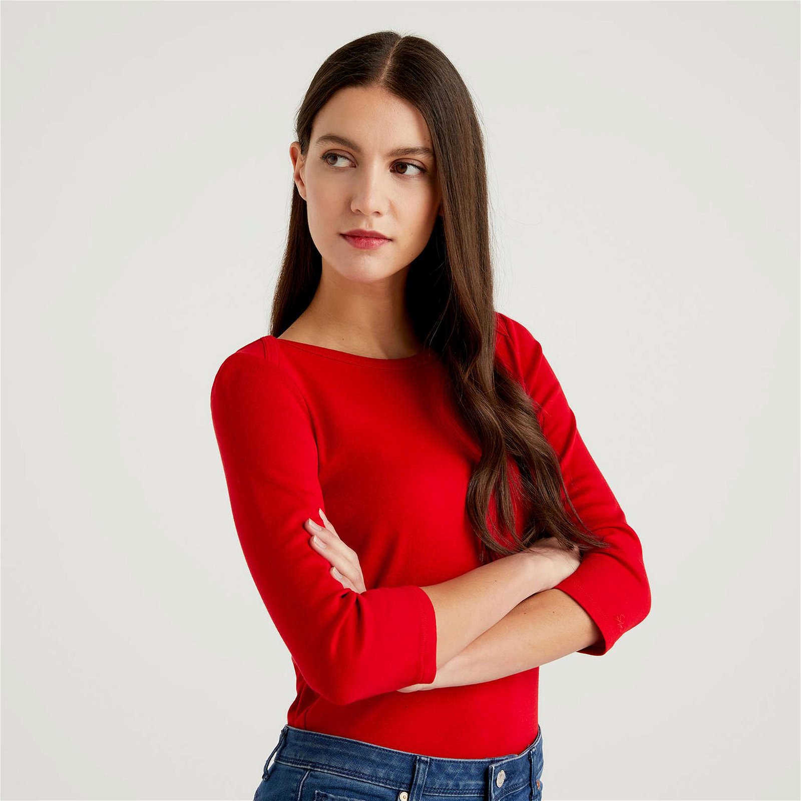 Benetton Basic Kadın Kırmızı T-Shirt
