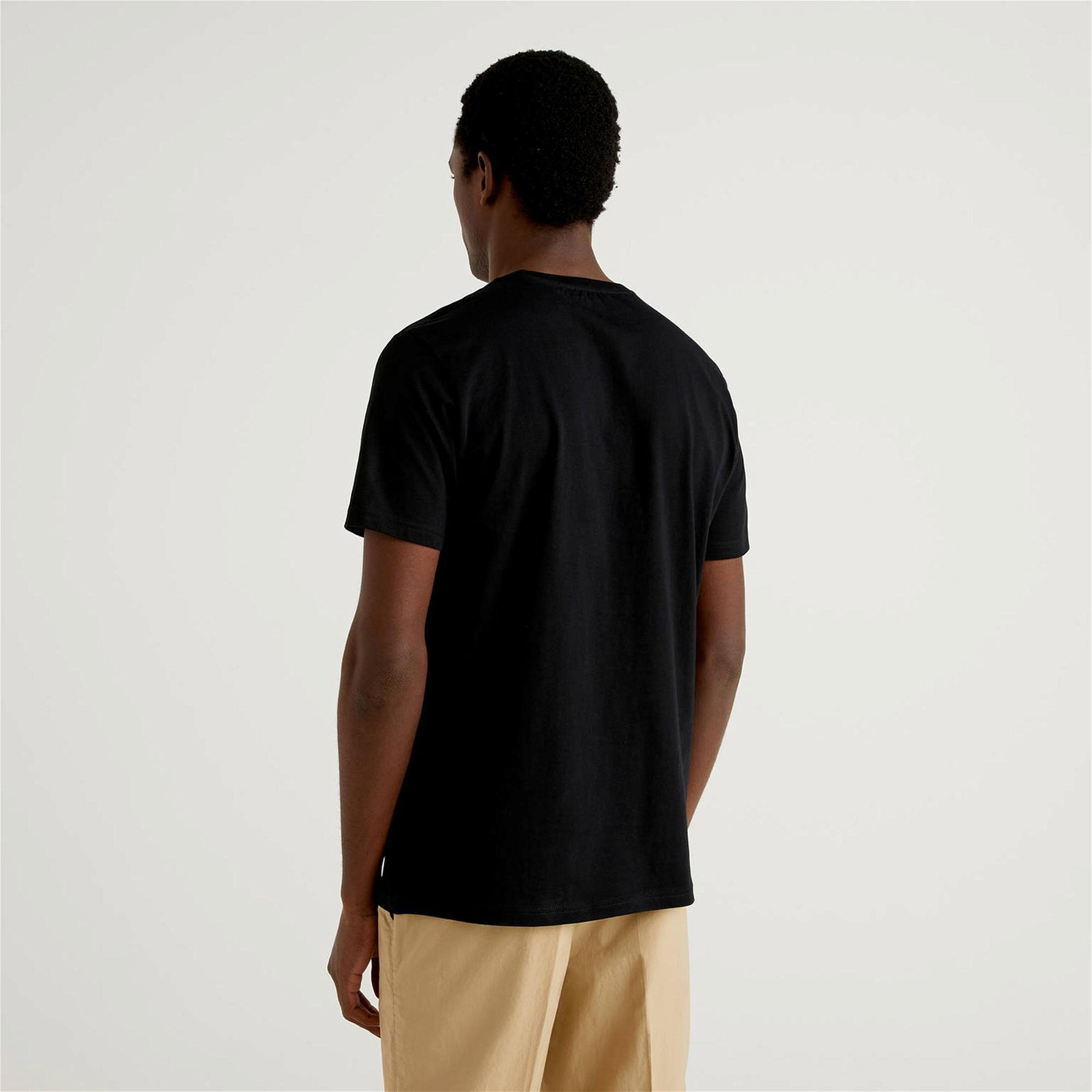 Benetton Basic Erkek Siyah T-Shirt