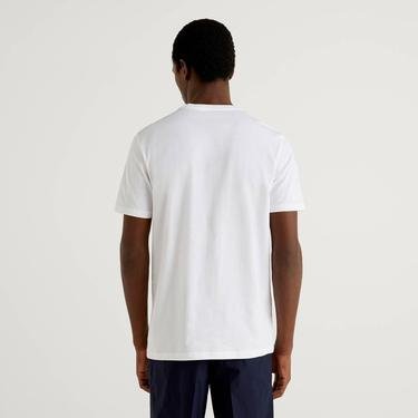  Benetton Basic Erkek Beyaz T-Shirt