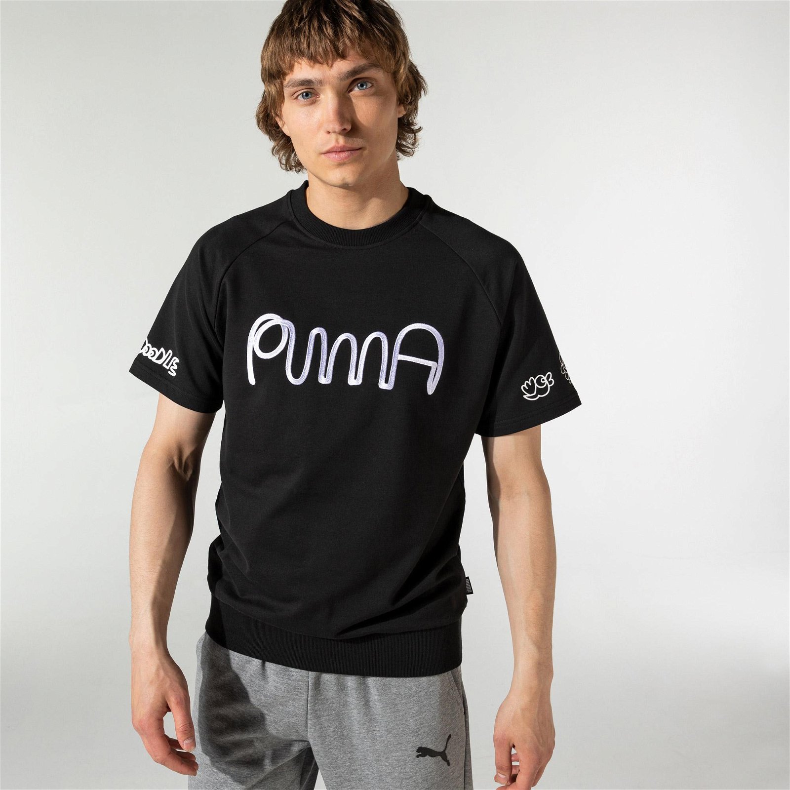 Puma X MR Doodle SS Crew Erkek Siyah T-Shirt