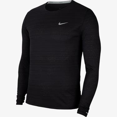  Nike Dri-Fit Miler Erkek Siyah Uzun Kollu T-Shirt
