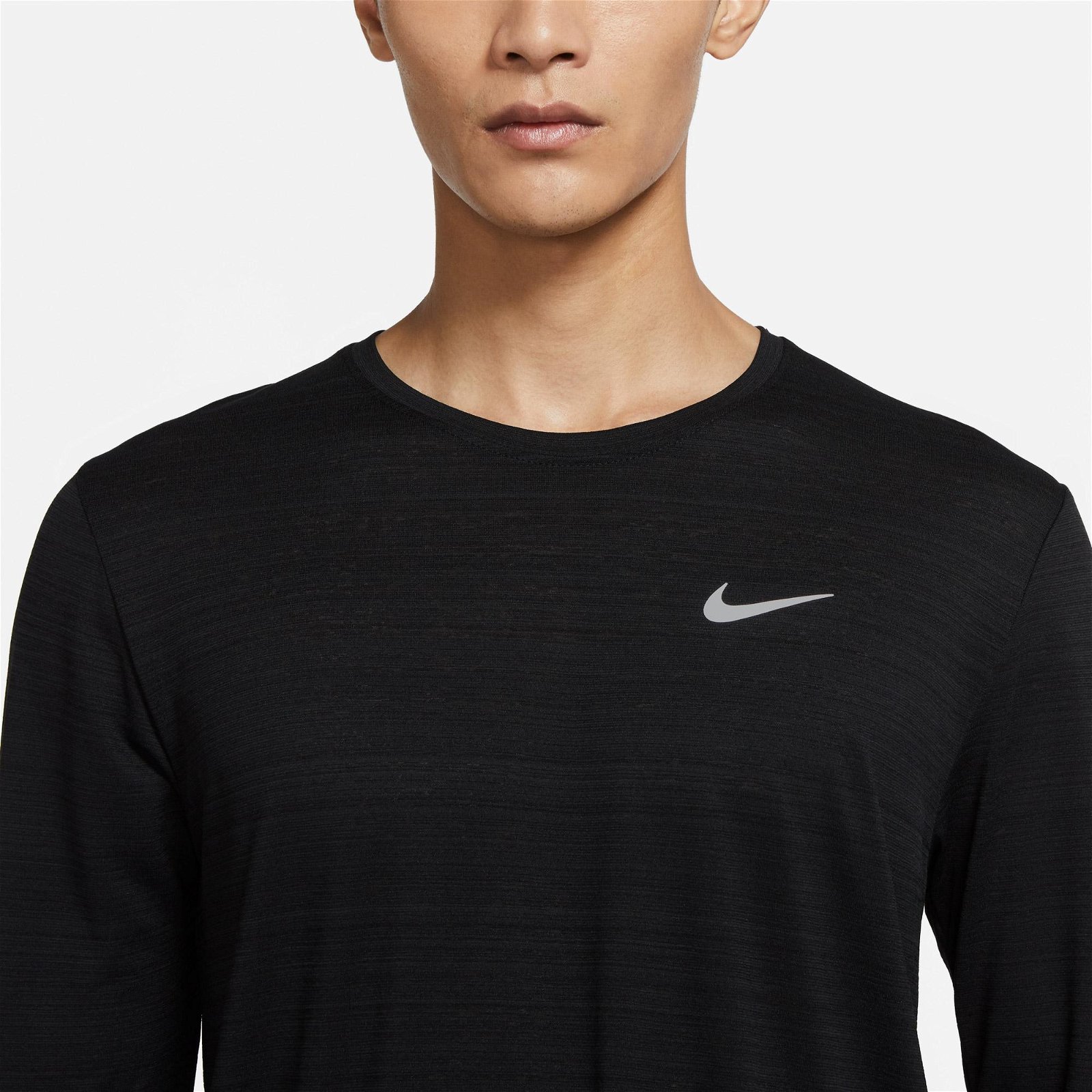 Nike Dri-Fit Miler Erkek Siyah Uzun Kollu T-Shirt