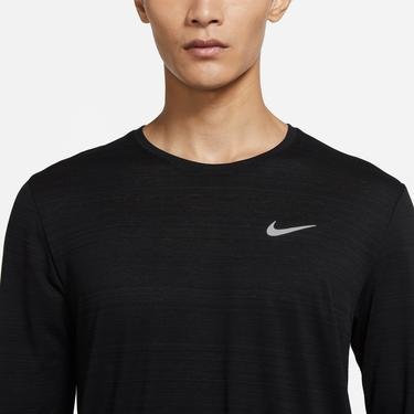  Nike Dri-Fit Miler Erkek Siyah Uzun Kollu T-Shirt