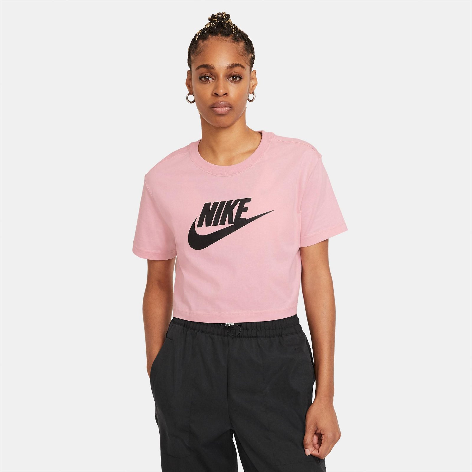 Nike Sportswear Essentials Crp Icn Ftr Kadın Pembe T-Shirt