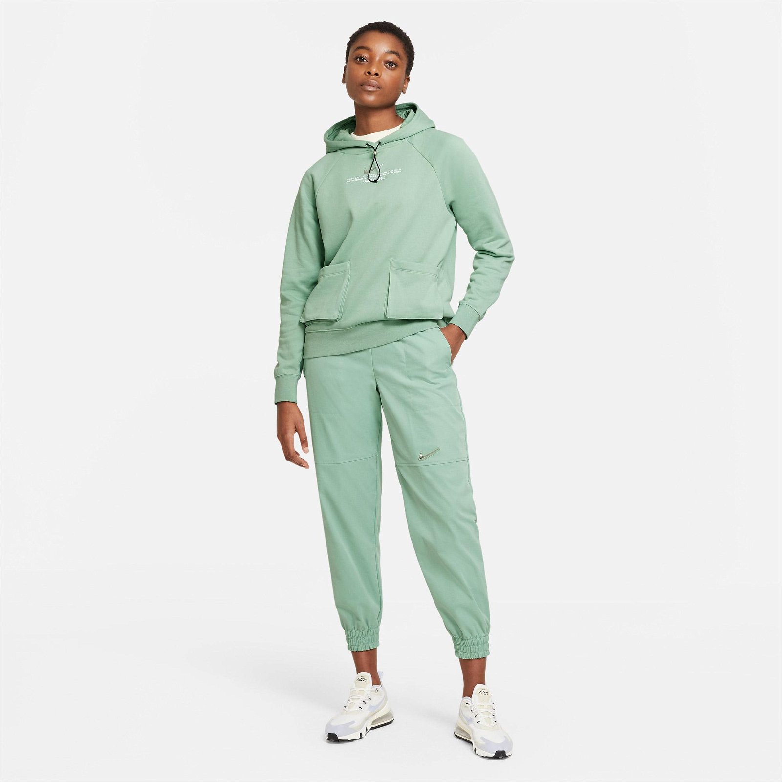 Nike Sportswear Swoosh Ft Kadın Yeşil Sweatshirt