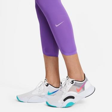  Nike One Luxe Icon Clash Crop Kadın Mor Tayt