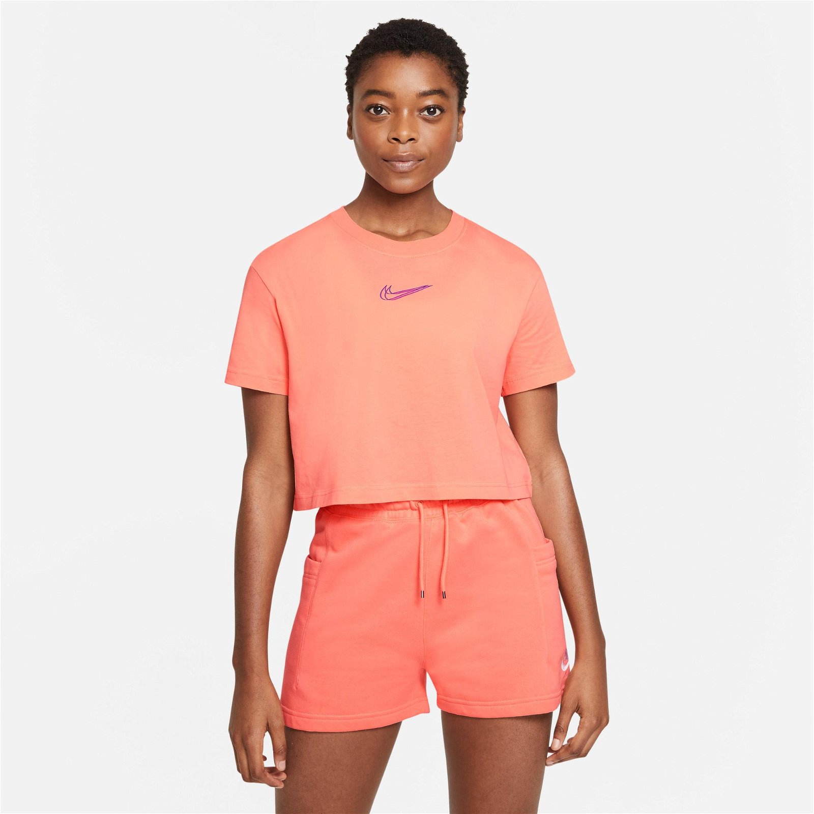 Nike Sportswear Crop Prnt Kadın Pembe T-Shirt