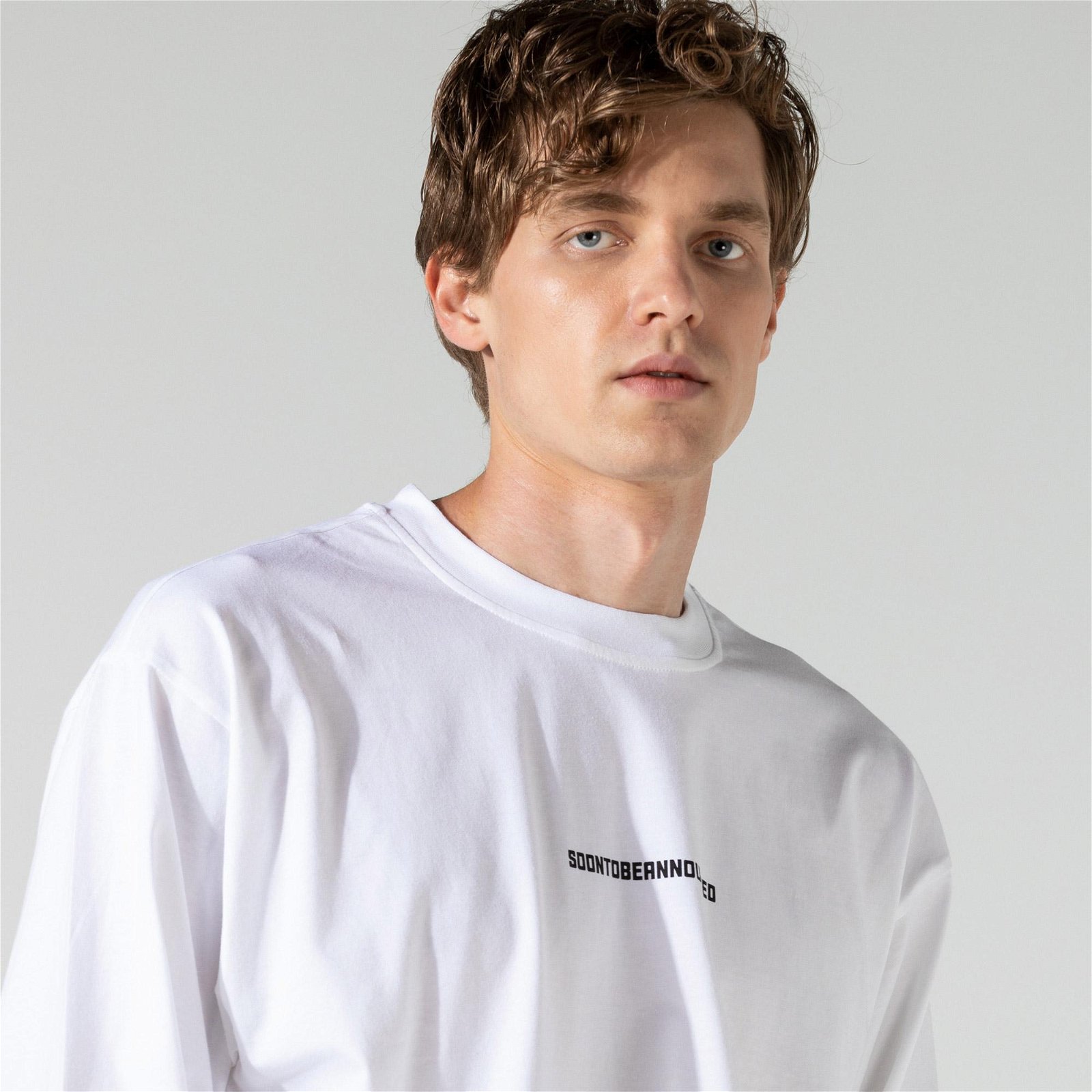 SOONTOBEANNOUNCED Logo Printed Unisex Beyaz T-Shirt