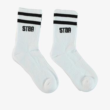  SOONTOBEANNOUNCED STBA Unisex 2'li Beyaz Çorap