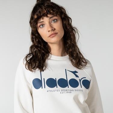  Diadora Crew Iconic Kadın Beyaz Sweatshirt