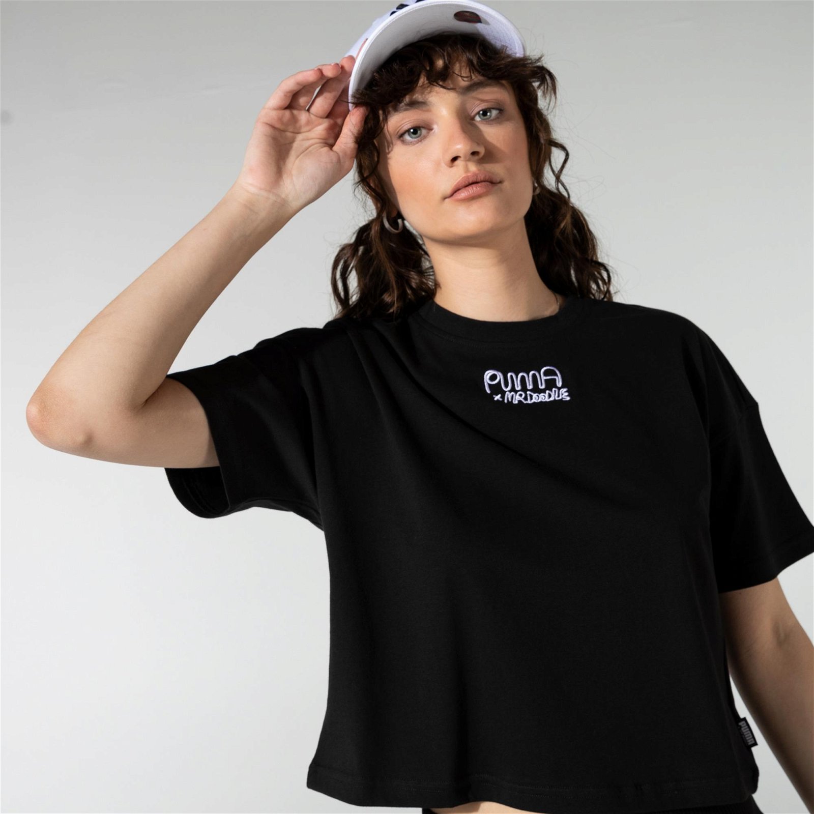 Puma X MR Doodle Loose Kadın Siyah T-Shirt