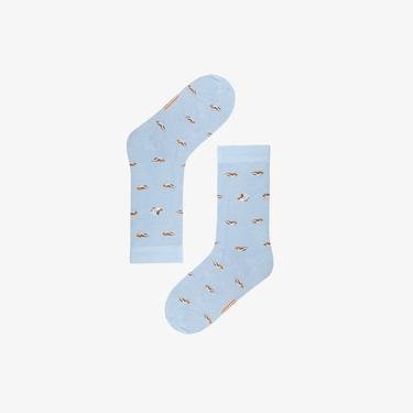  Fundaze Minimal Socks Bird Mavi Çorap