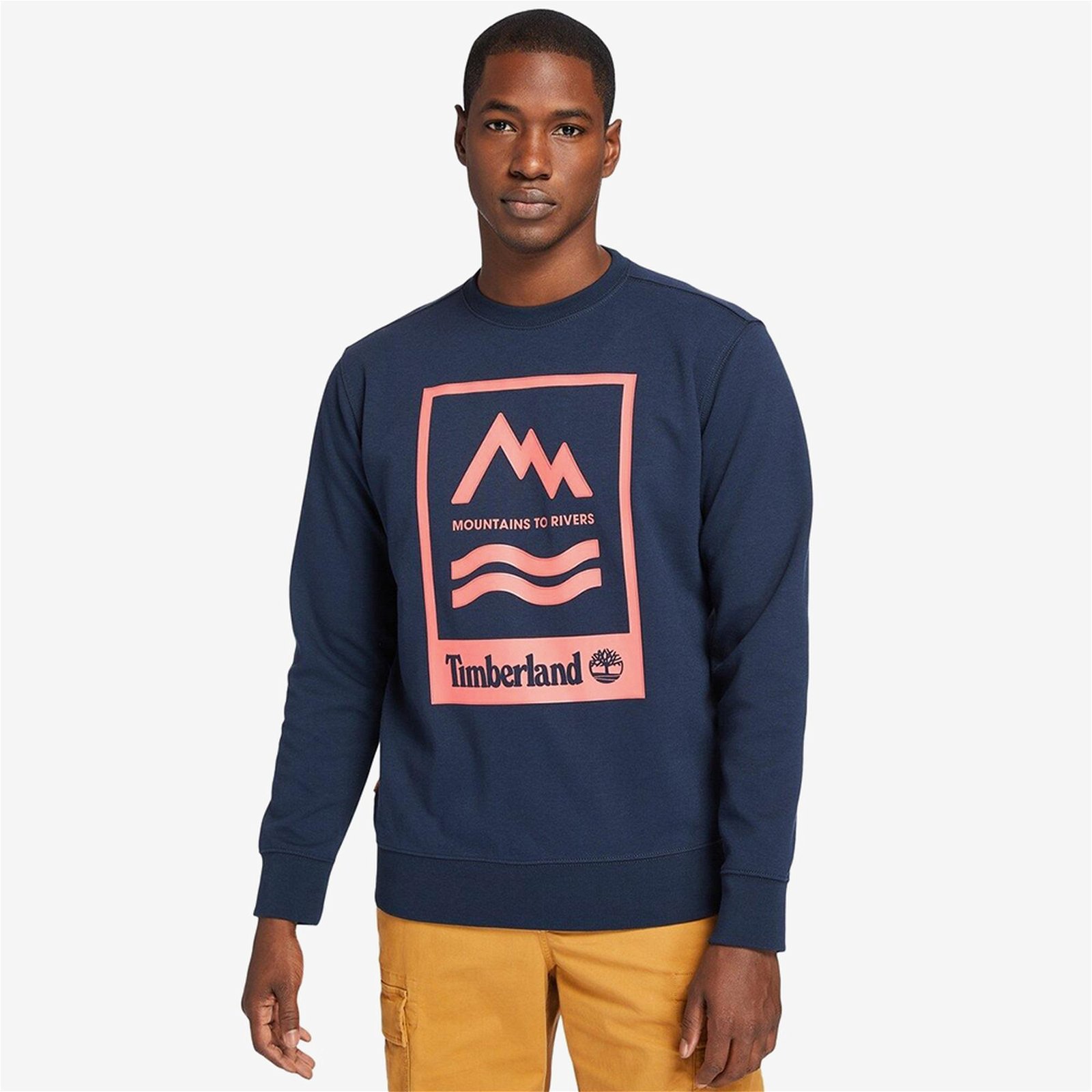 Timberland Mtr Print Crew Reg Erkek Lacivert Sweatshirt