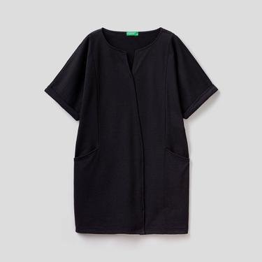 Benetton Midi Kadın Siyah Elbise