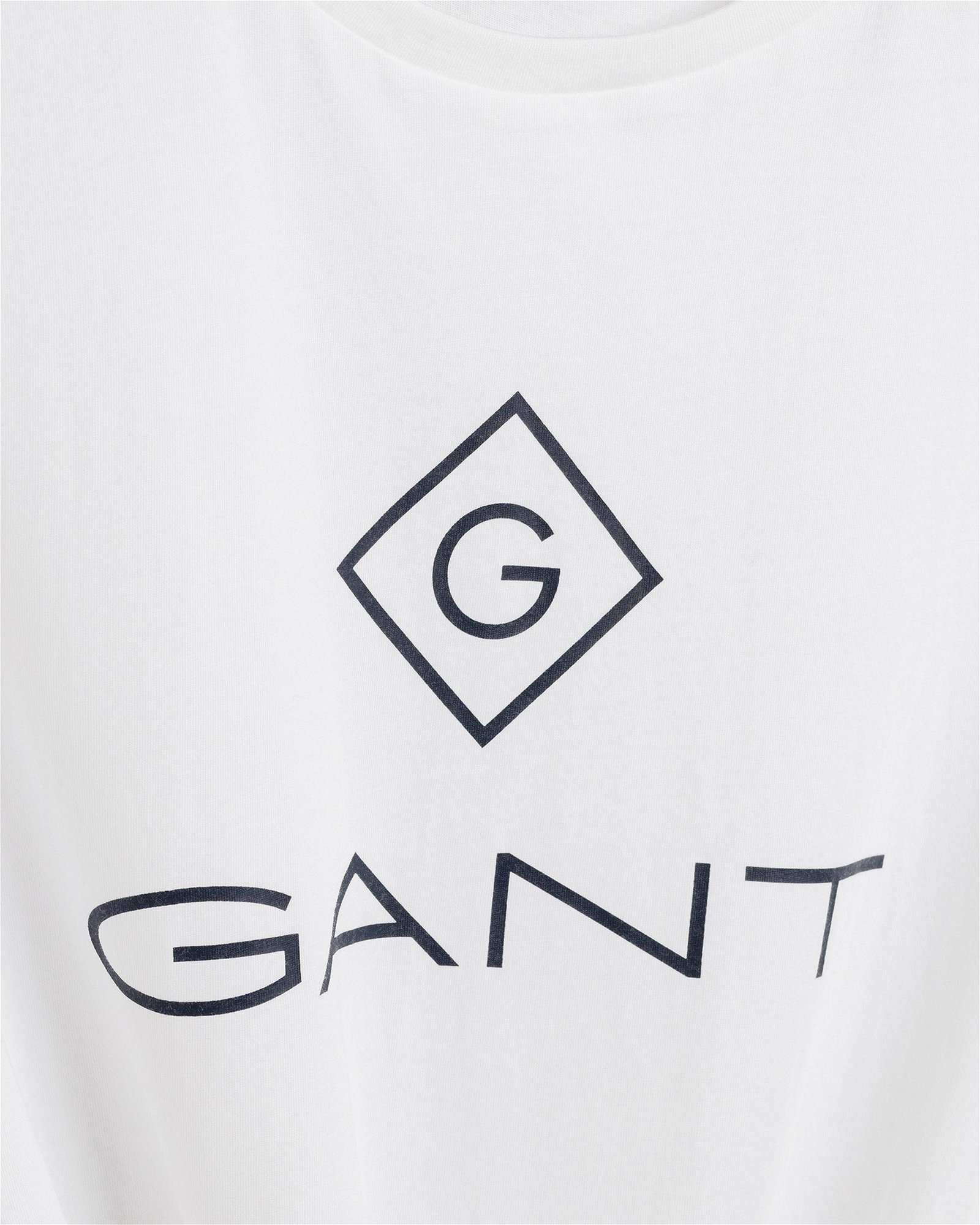 Gant Erkek Beyaz Regular Fit Bisiklet Yaka Logolu T-shirt