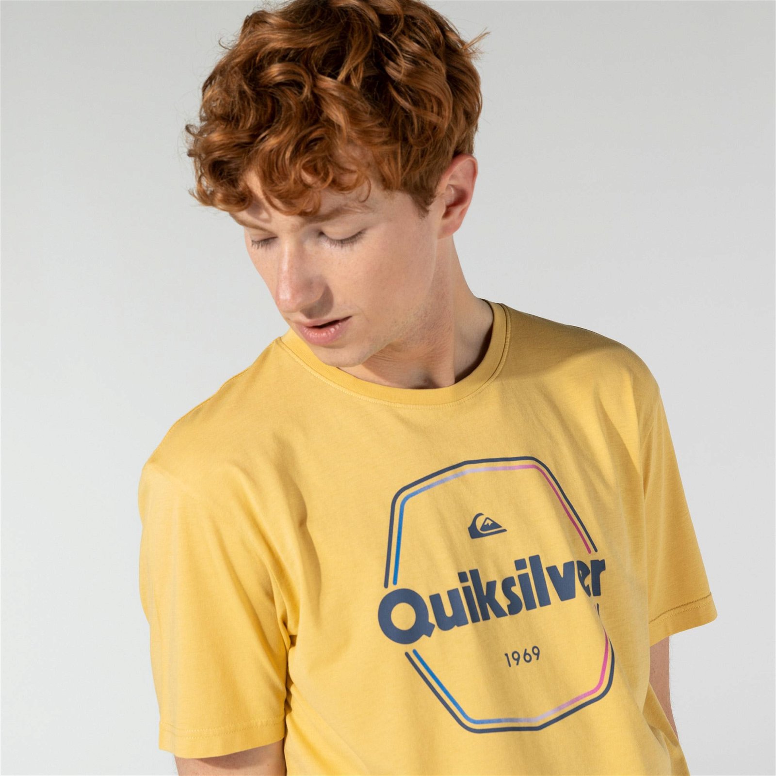 Quiksilver Hard Wired Erkek Sarı T-Shirt