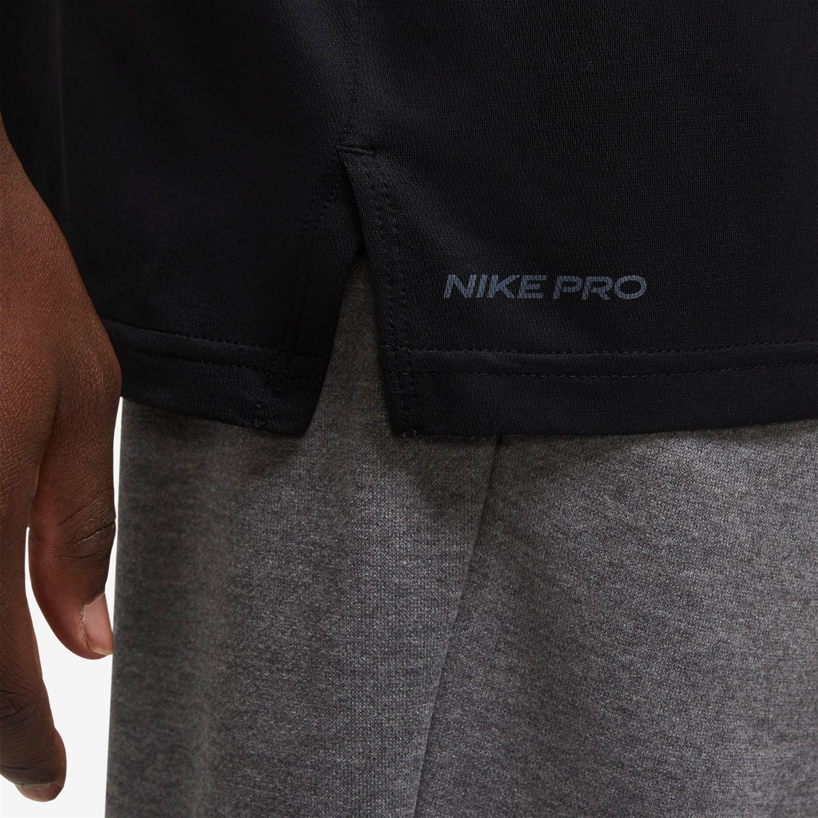 Nike Top Hyper Dry Erkek Siyah T-Shirt