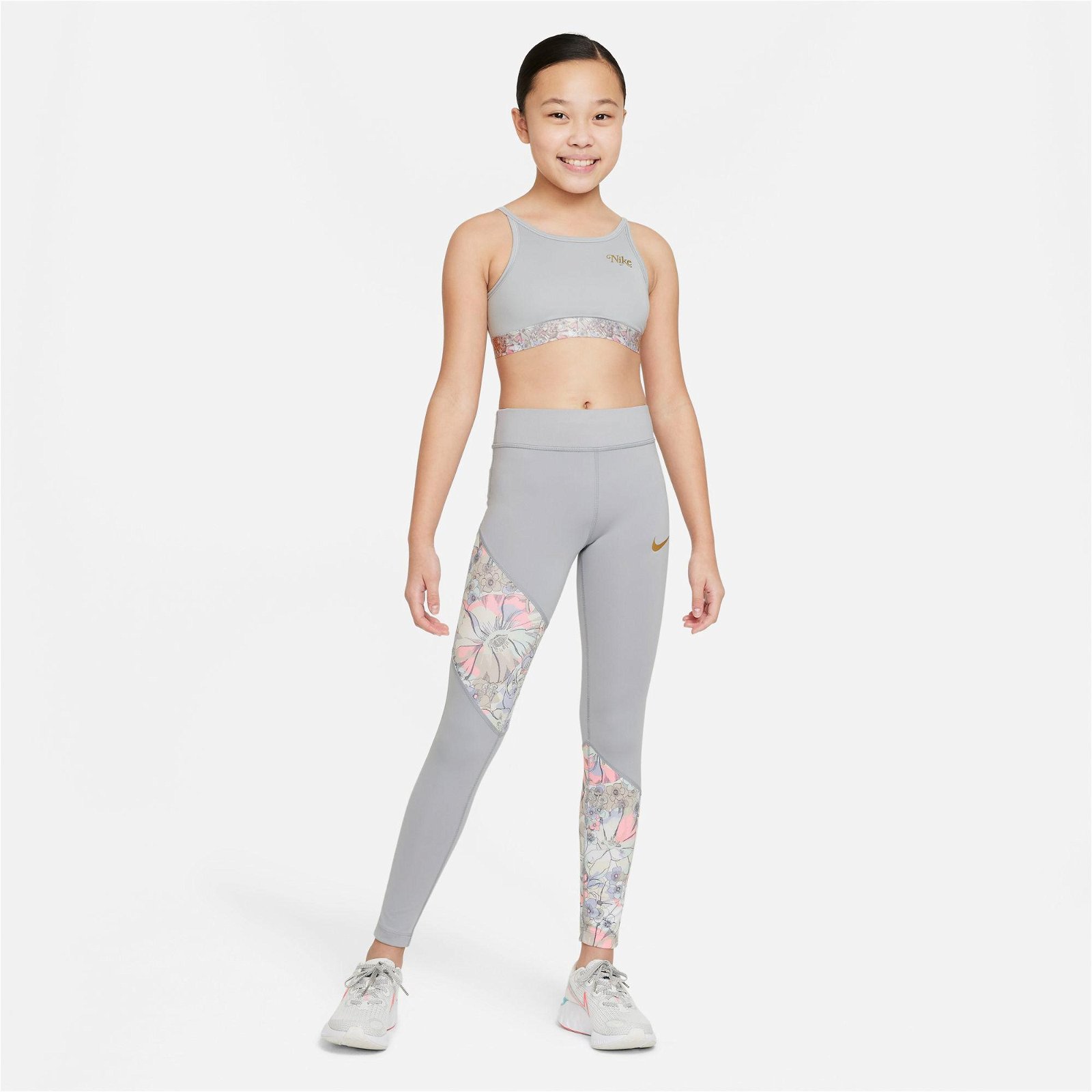 Nike Dri-Fit One Legging Energy Çocuk Gri Tayt