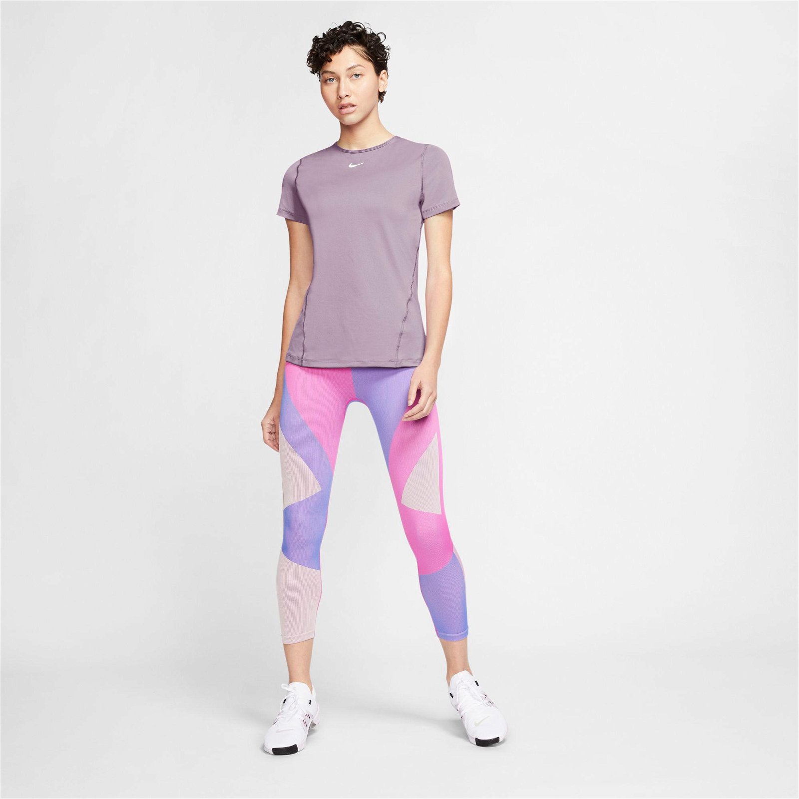 Nike Pro 365 Top Essential Kadın Mor-Lila T-Shirt
