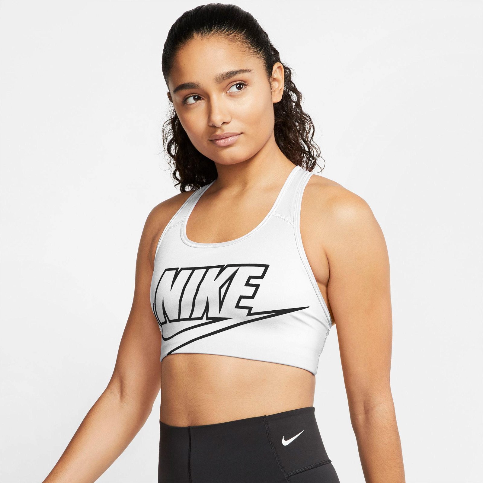 Nike Dri-Fit Swoosh Futura Gx Kadın Beyaz Bra