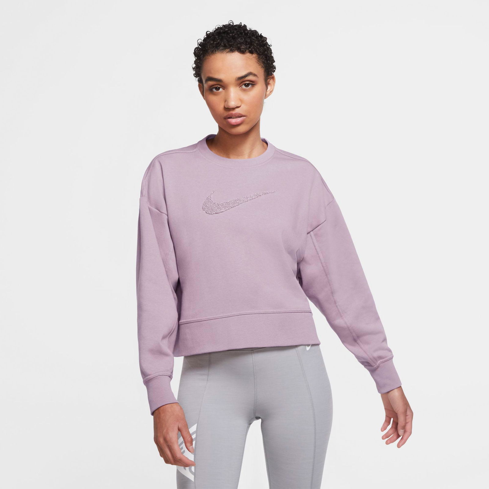 Nike Dry Get Fit Crew Swoosh Kadın Mor-Lila Sweatshirt
