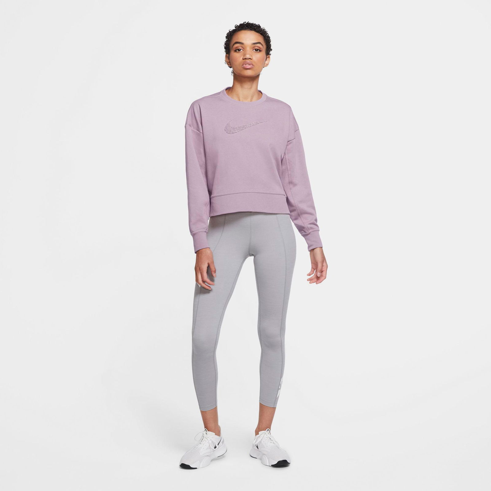 Nike Dry Get Fit Crew Swoosh Kadın Mor-Lila Sweatshirt