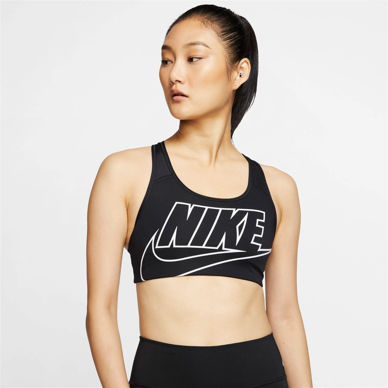 Nike Dri-FIT Swsh Futura Gx Kadın Siyah Bra