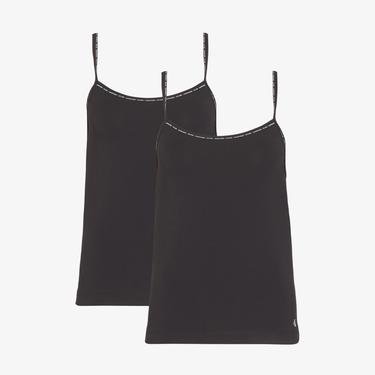  Calvin Klein Camisole 2'li Kadın Siyah Pijama Üstü