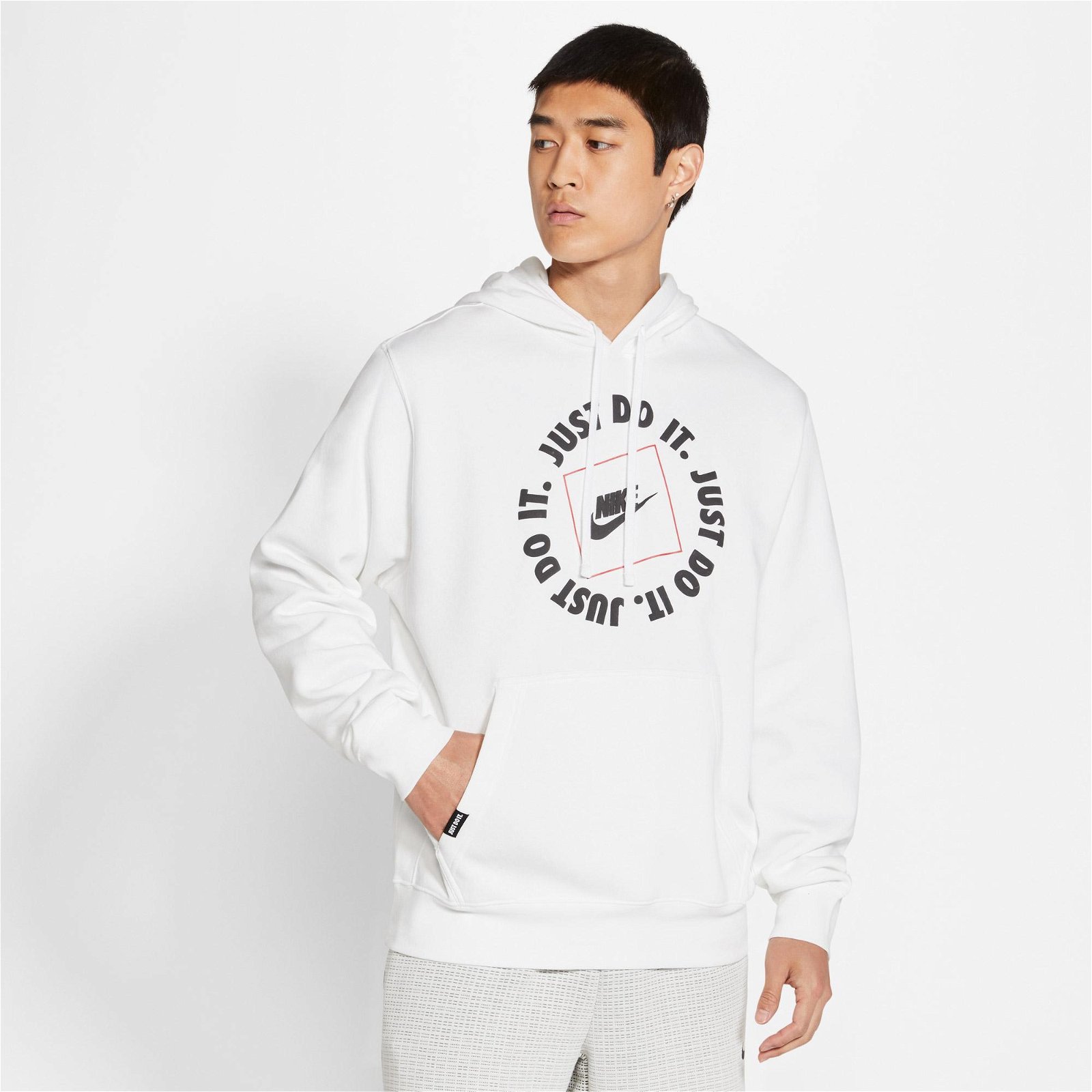 Nike Sportswear Pullover Fleece Erkek Beyaz Sweatshirt