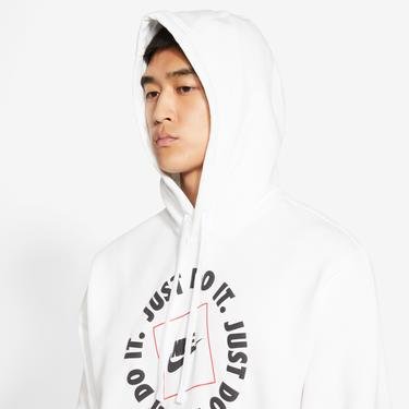  Nike Sportswear Pullover Fleece Erkek Beyaz Sweatshirt
