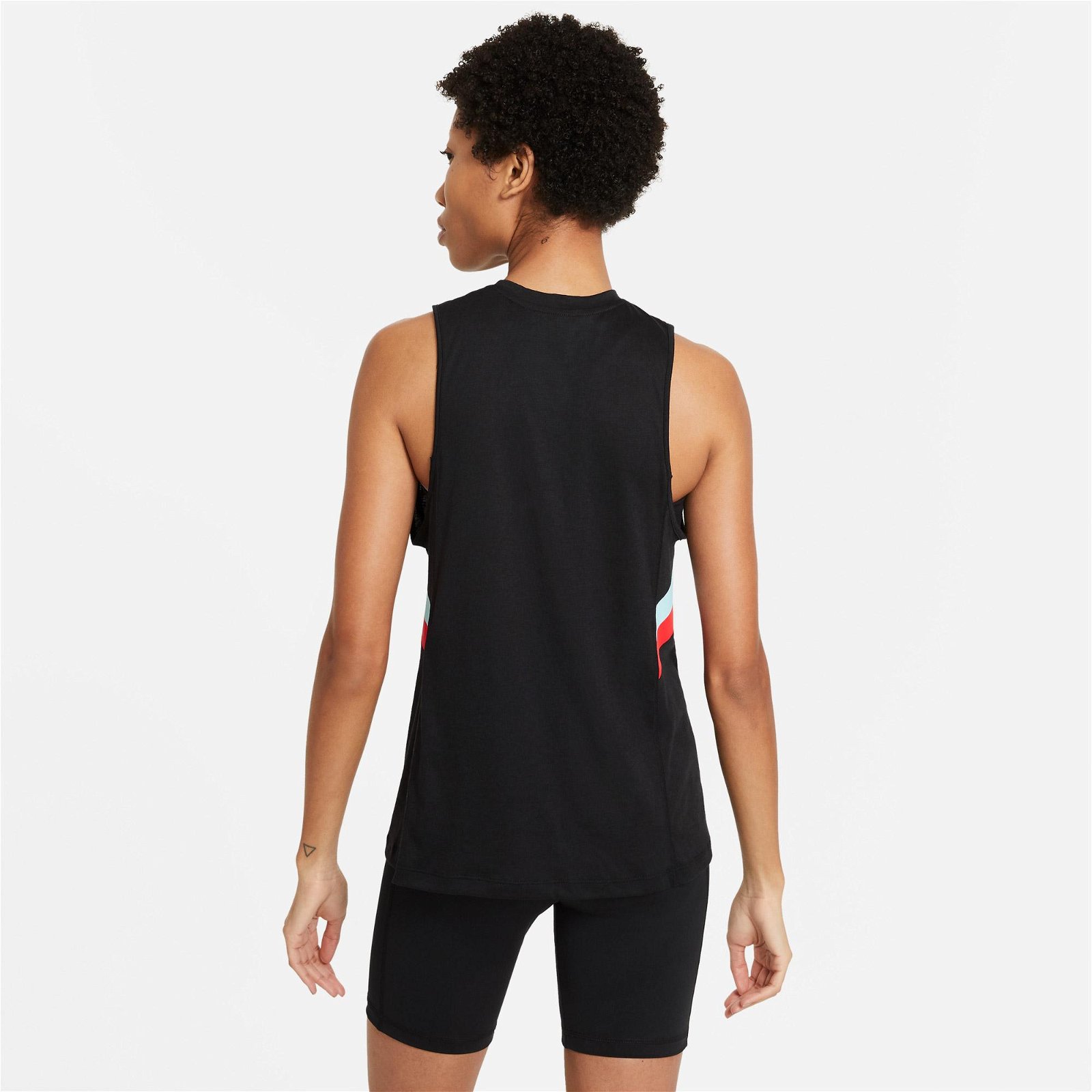 Nike Dry Colourblok Stripe Muscle Kadın Siyah Kolsuz T-Shirt
