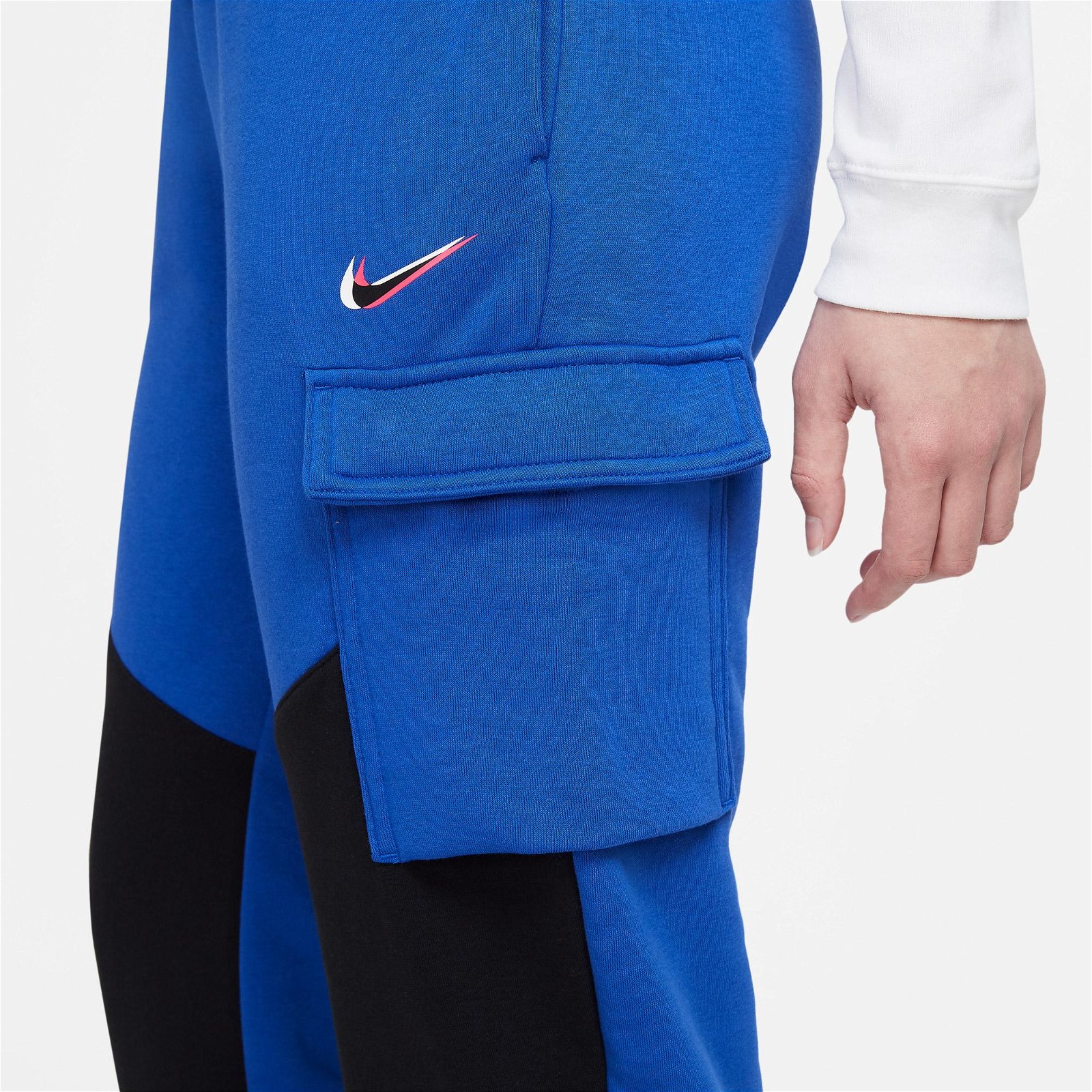 Nike Sportswear Cargo Loose Print Kadın Mavi Eşofman Altı