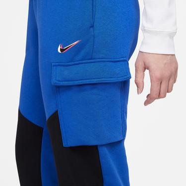  Nike Sportswear Cargo Loose Print Kadın Mavi Eşofman Altı