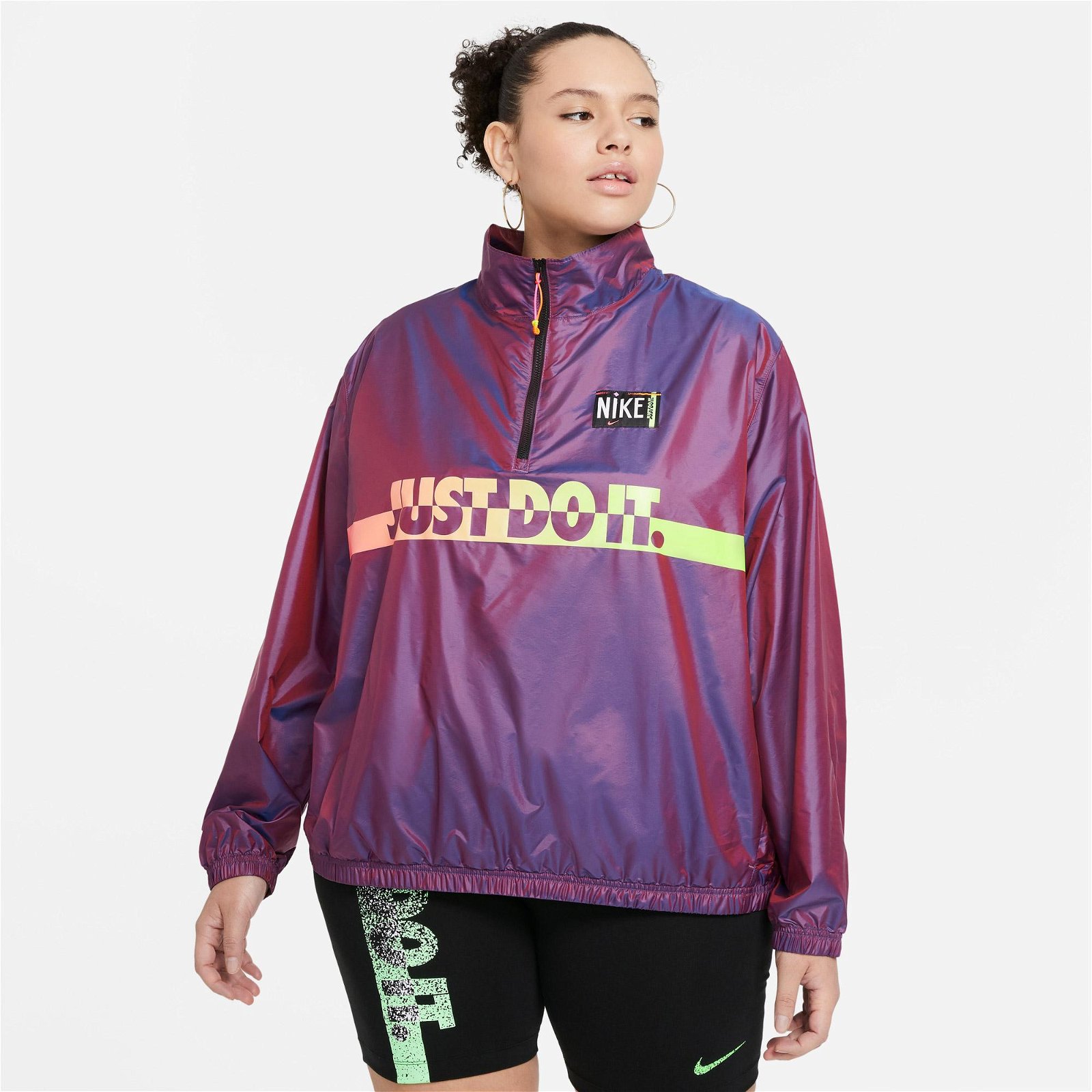 Nike Sportswear Woven Pullover Wash Kadın Mor Ceket