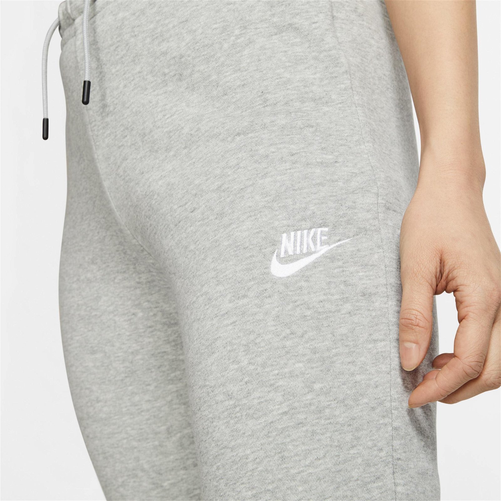 Nike Sportswear Essential Flecee Print Kadın Gri Eşofman Altı