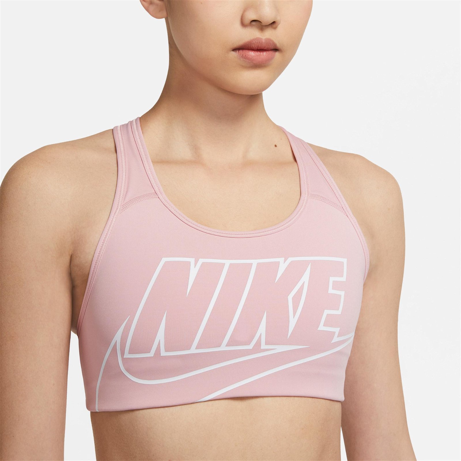 Nike Dri-Fit Swosh Futura Gx Kadın Pembe Bra
