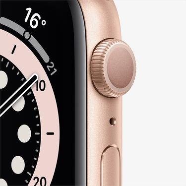  Apple Watch Series 6 44 mm Altın Rengi Alüminyum Kasa ve Kum Pembesi Spor Kordon