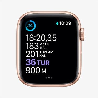  Apple Watch Series 6 44 mm Altın Rengi Alüminyum Kasa ve Kum Pembesi Spor Kordon