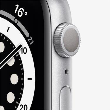  Apple Watch Series 6 44 mm Gümüş Rengi Alüminyum Kasa ve Beyaz Spor Kordon