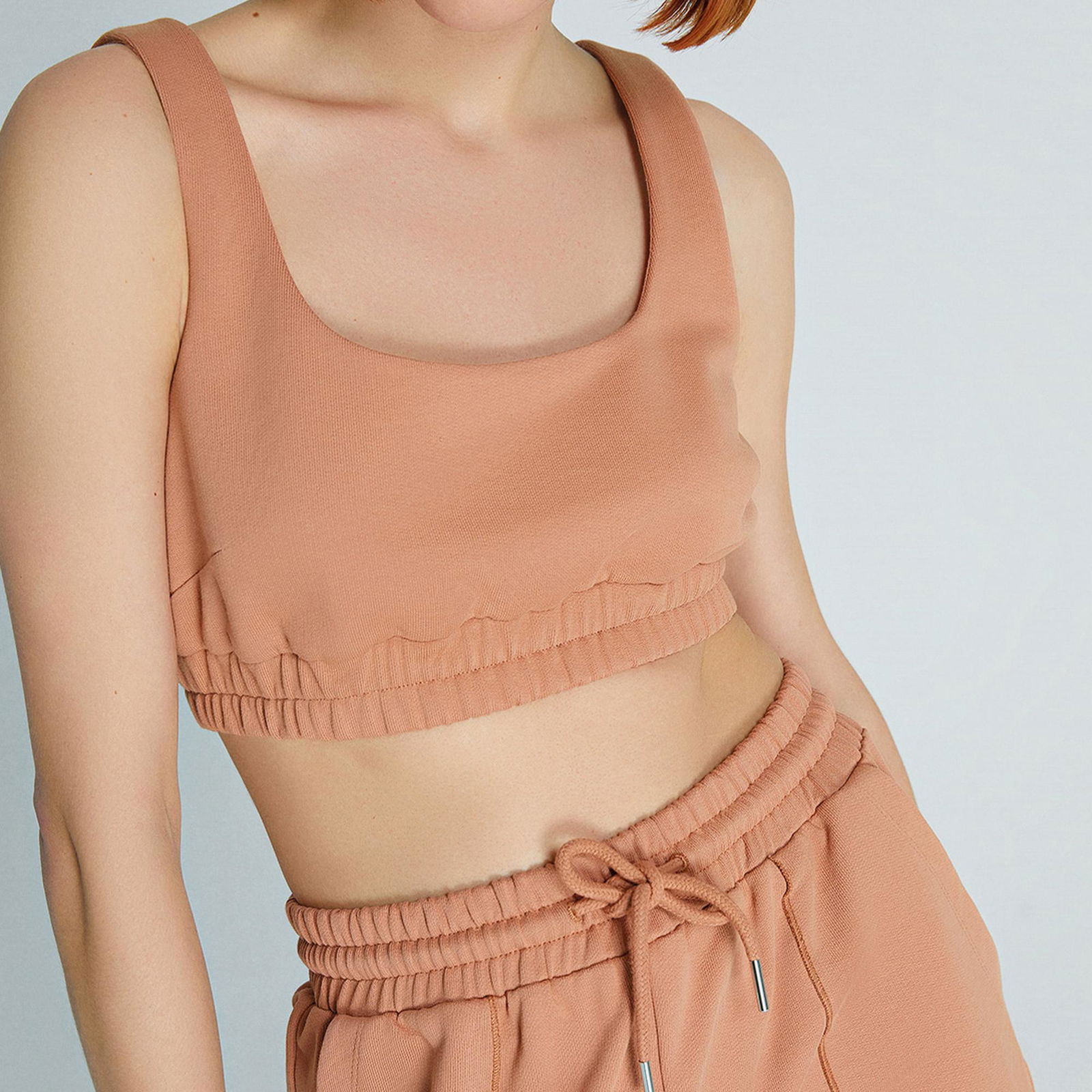 rue Kadın Somon Rengi Spor Crop Top
