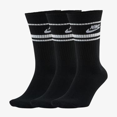  Nike Crew Sportswear Essential Stripe Unisex Siyah Çorap