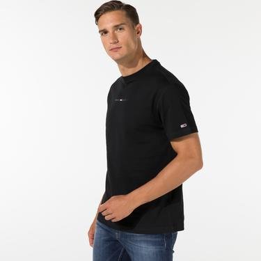  Tommy Jeans Gel Linear Logo Erkek Siyah T-Shirt
