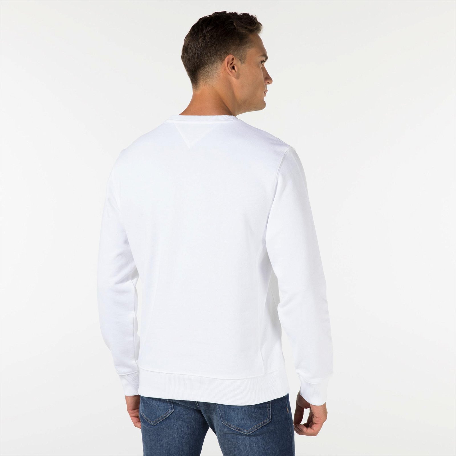 Tommy Jeans Timeless Crew 3 Erkek Beyaz Sweatshirt