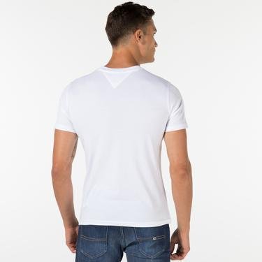  Tommy Jeans Shadow Tommy Print Erkek Beyaz T-Shirt