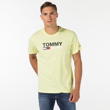  Tommy Jeans Corp Logo Erkek Sarı T-Shirt