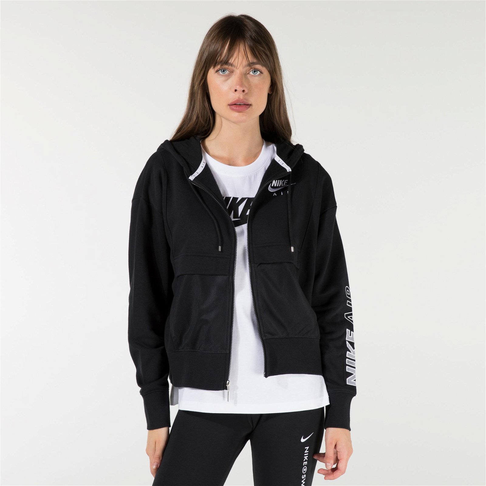 Nike Sportswear Essential Air Fz Fleece Kadın Siyah Sweatshirt