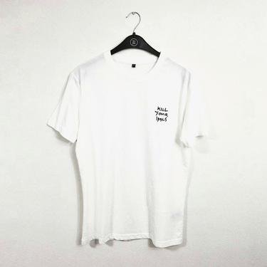  KillYourIdols Organic Erkek Beyaz Slim-Fit T-shirt